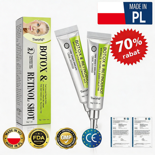 🎄🎄Dumnie opracowane i zatwierdzone przez polskie instytucje💫Tiworld® Zaawansowany krem liftingująco-odnawiający z peptydami o działaniu podobnym do botoksu + retinolem Vita-A – tylko dziś 70% zniżki